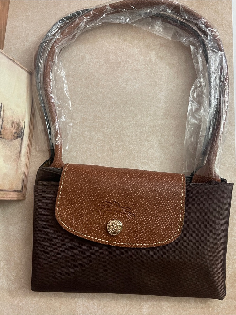 Unlisted Brown and Tan Shoulder Bag with Flap